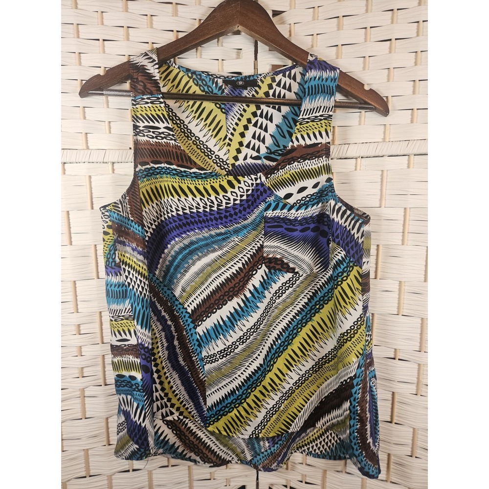 Womens Sleeveless Multicolor Top Sz S Colorful Boho